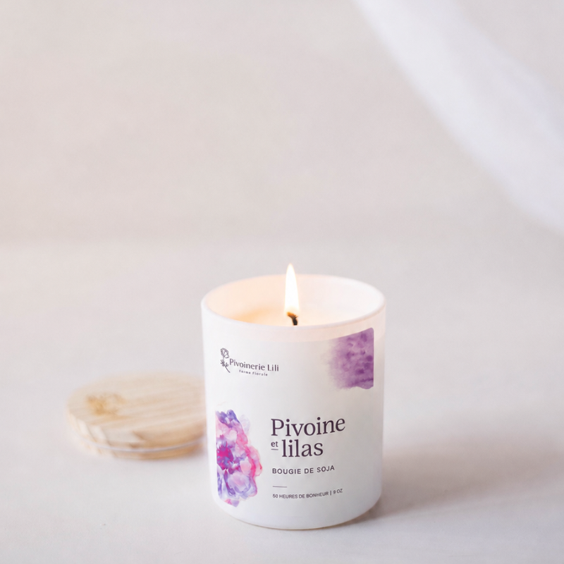Bougie - Pivoine et lilas