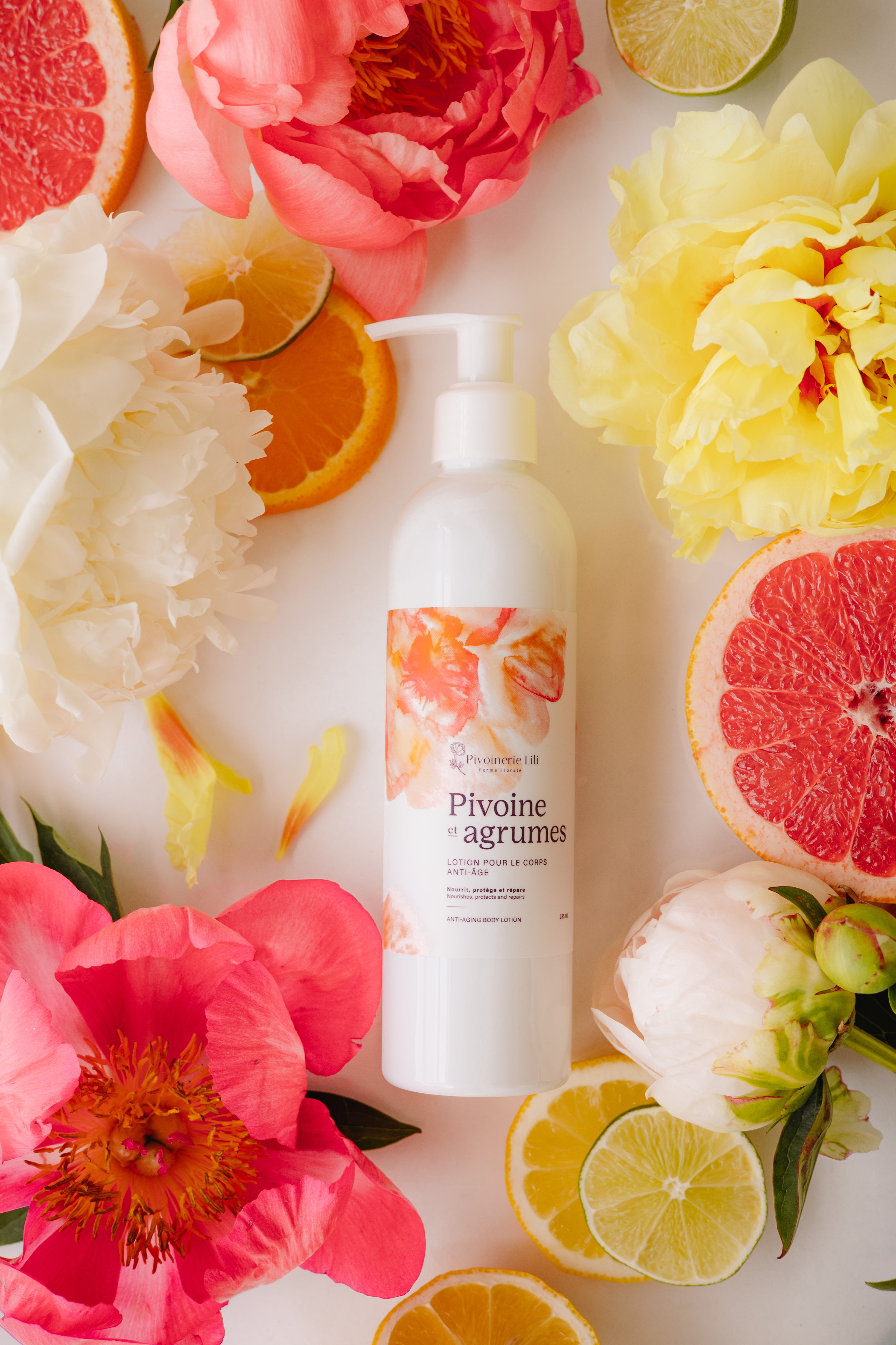 lotion pour le corps Pivoine & agrumes de la Pivoionerie Lili
