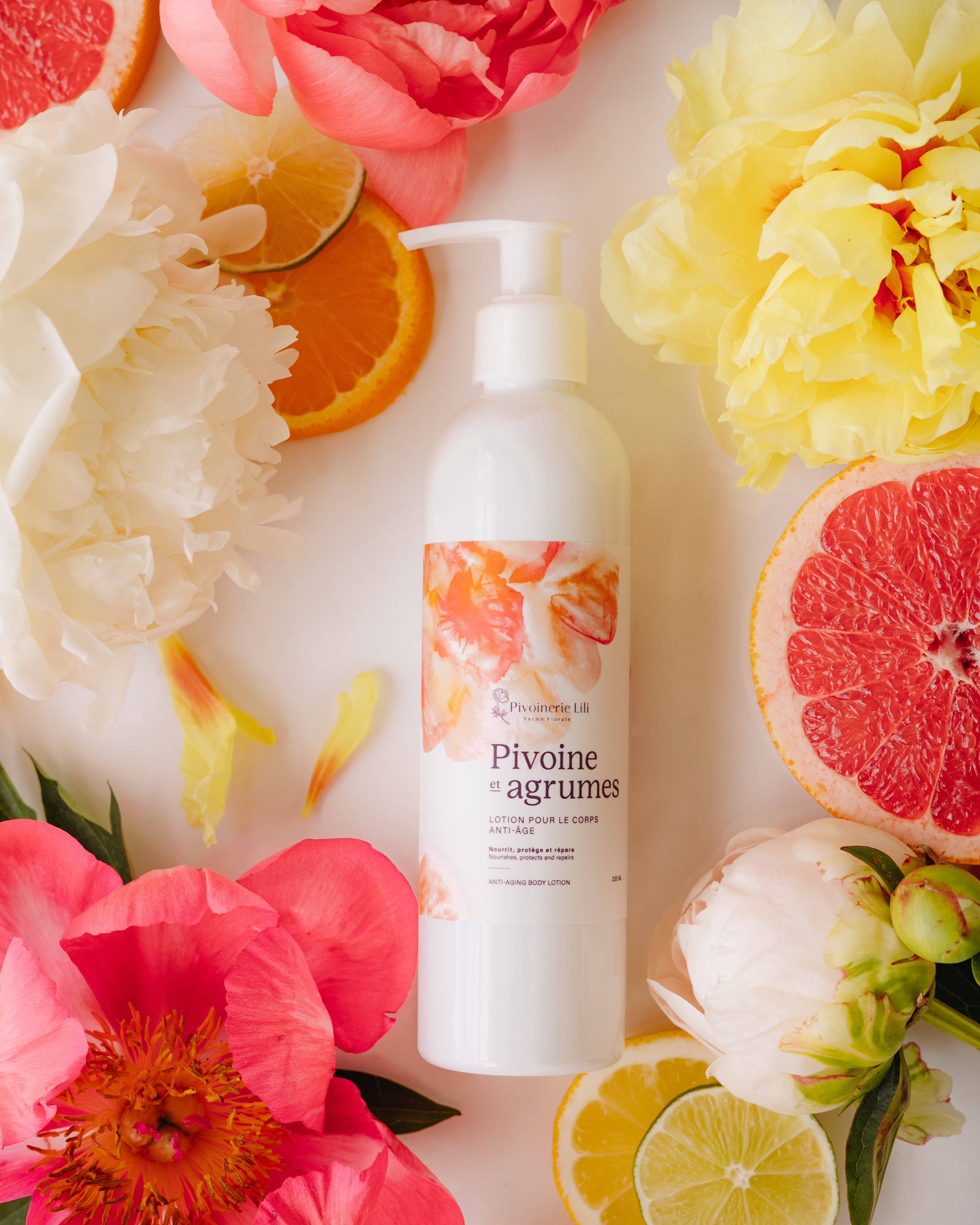 lotion pour le corps Pivoine & agrumes de la Pivoionerie Lili