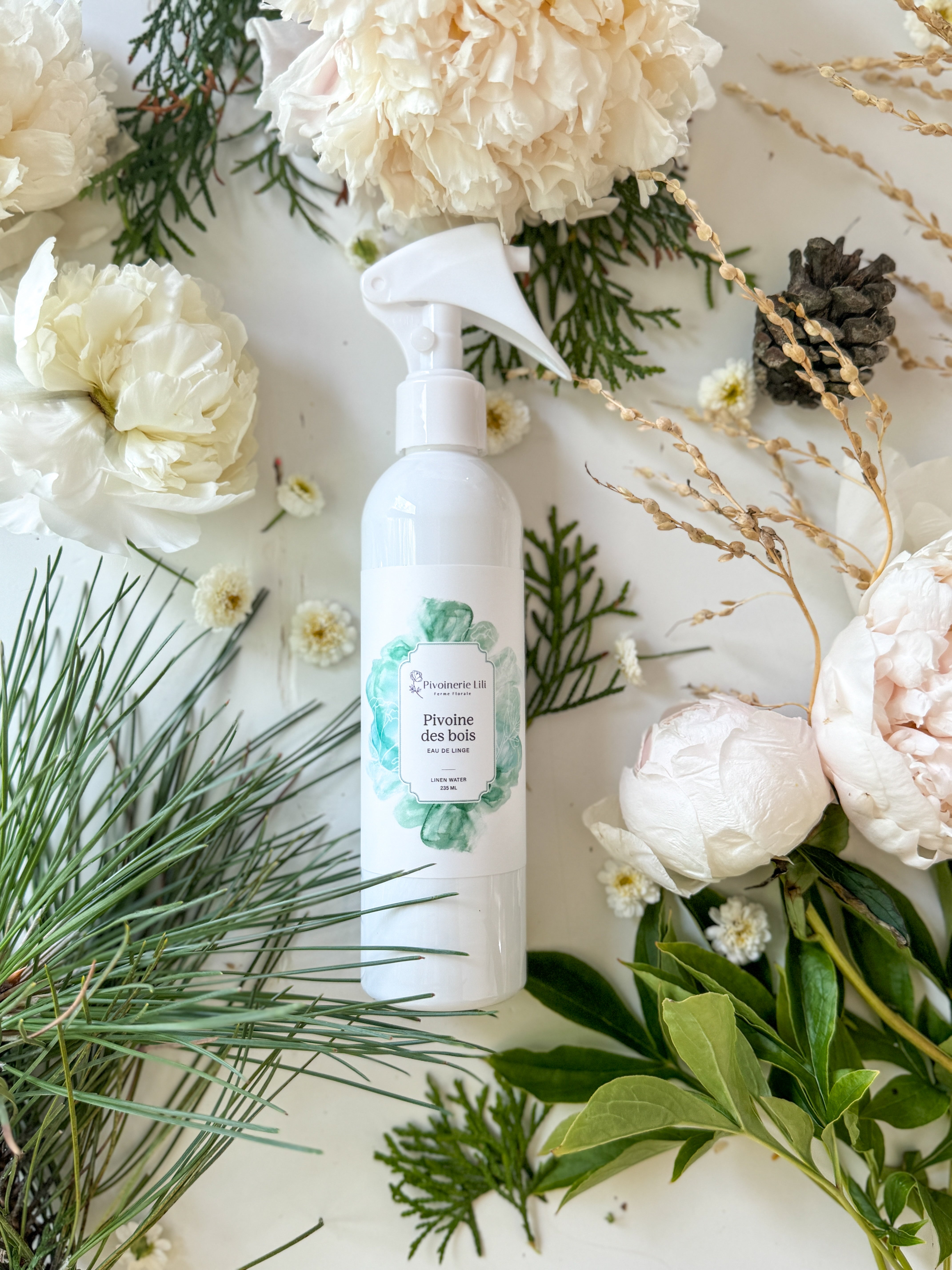 Eau de linge 235 ml Pivoine des bois