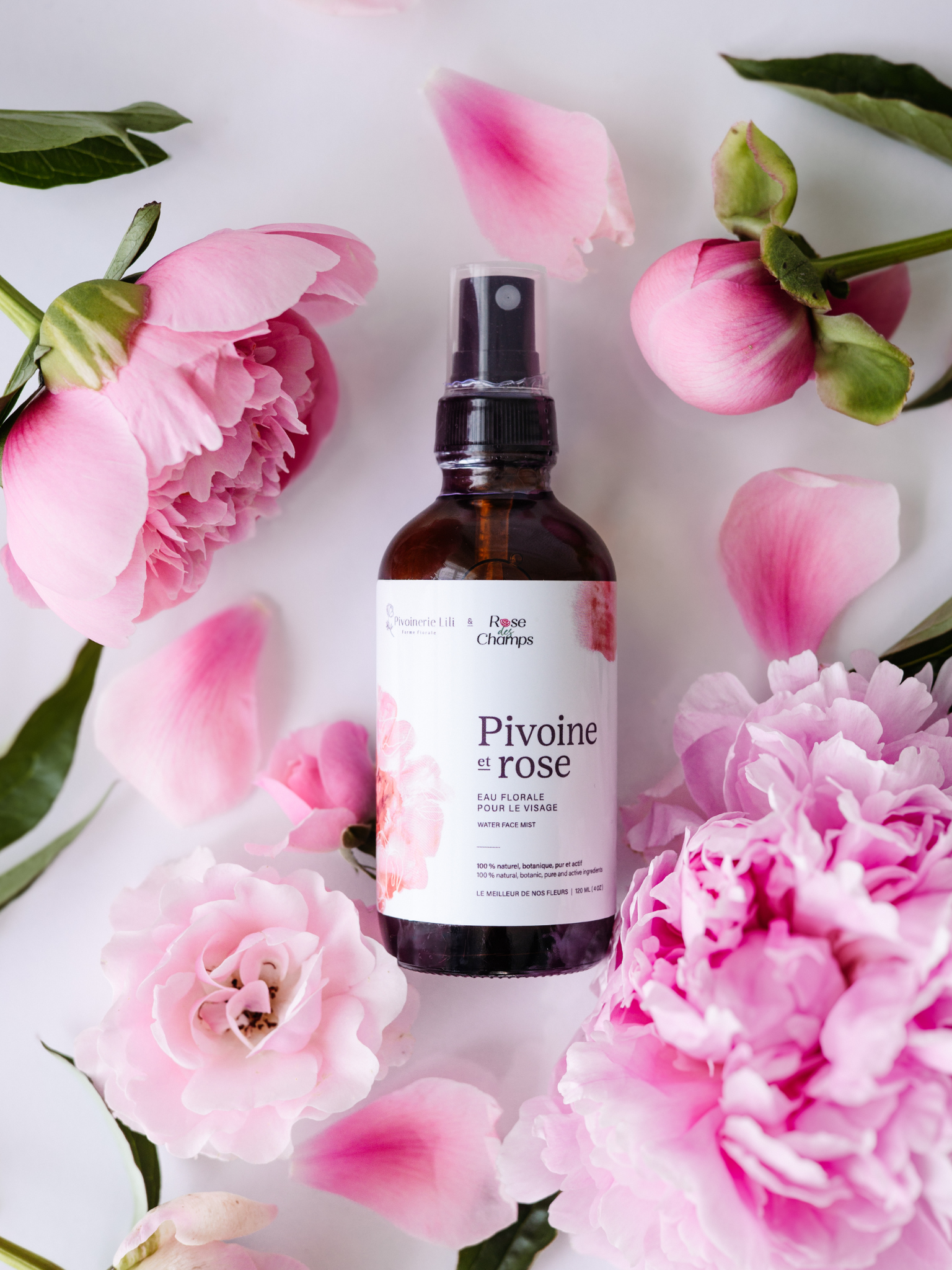 Eau florale – pivoine & rose pour le visage