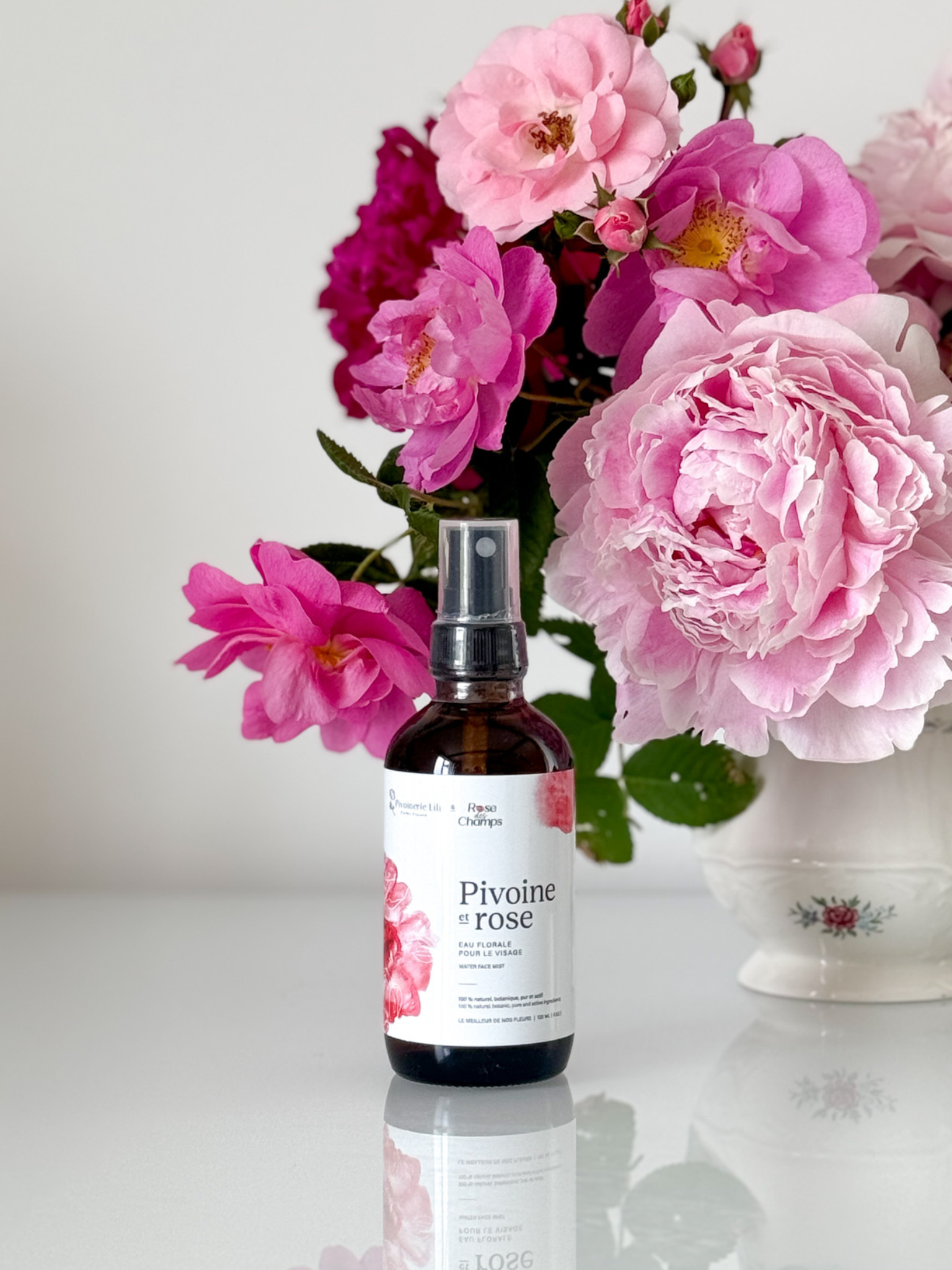 Eau florale – pivoine & rose pour le visage
