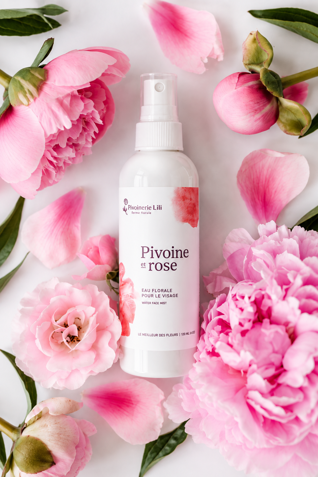 Eau florale – pivoine & rose pour le visage